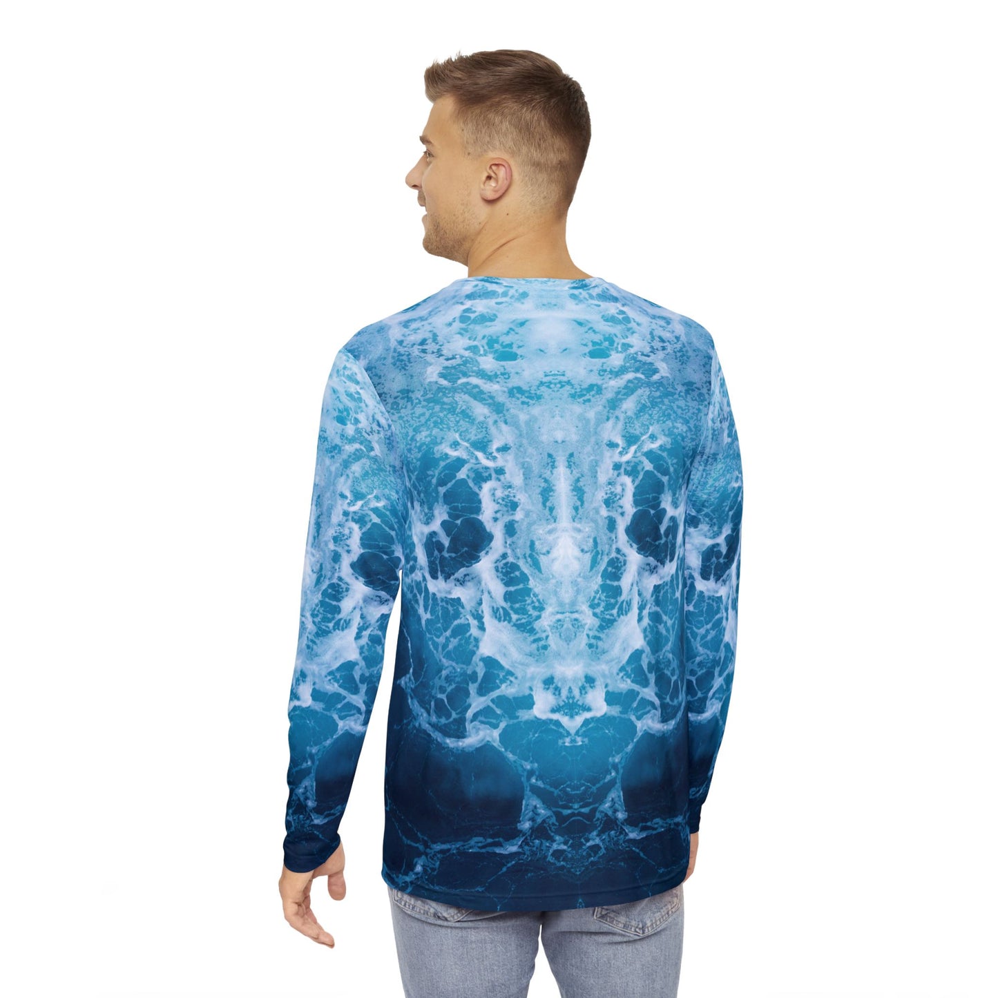 A Performance Shirt - Ocean Wave with Blue Marlin Design for Key Largo Fishing Team