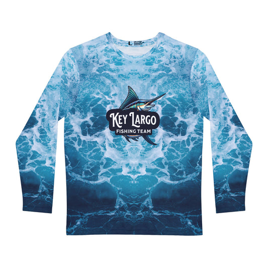 A Performance Shirt - Ocean Wave with Blue Marlin Design for Key Largo Fishing Team