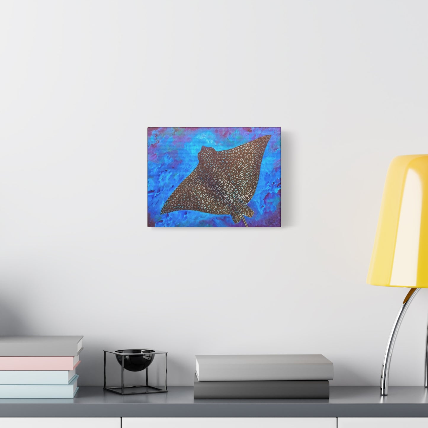 A Stretched Canvas Wall Art - Vibrant Stingray Design
