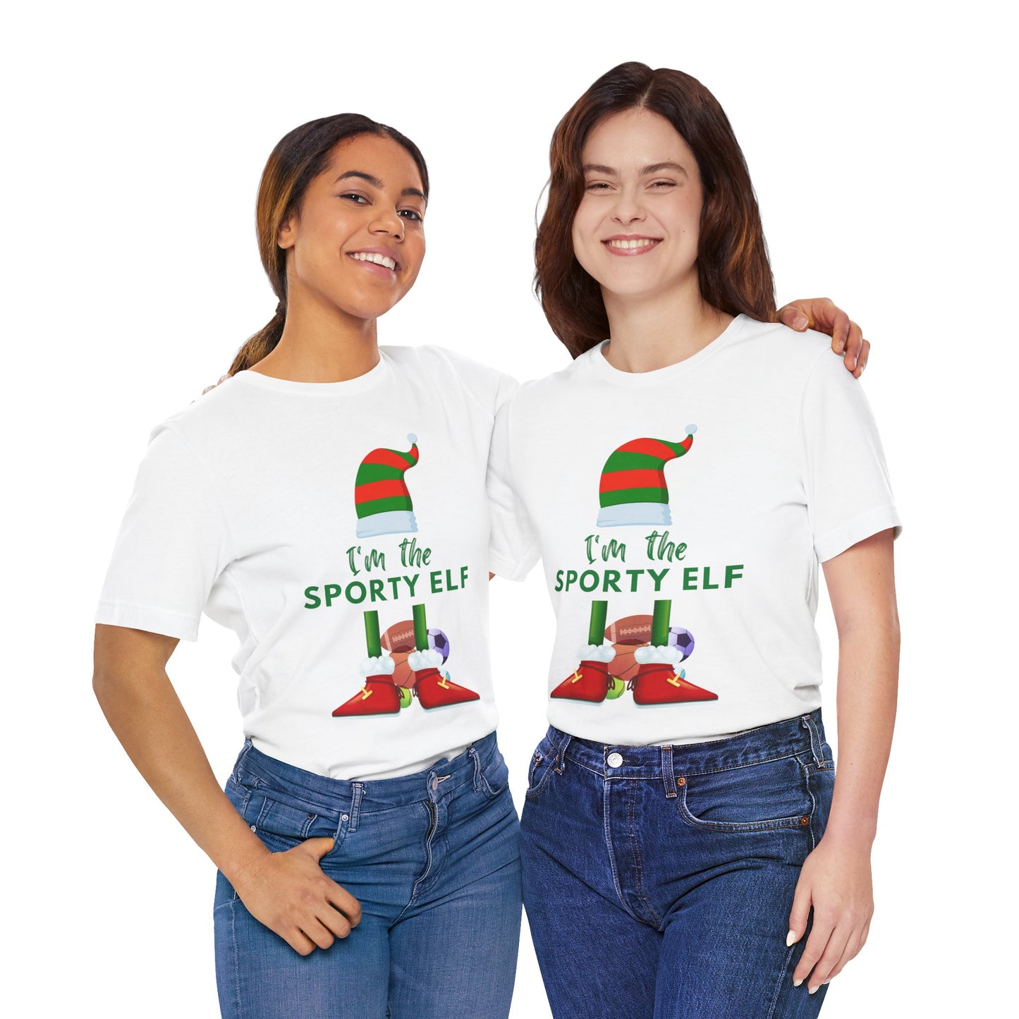 Sporty Elf Funny Holiday T-Shirt — "I'm the Sporty Elf" Christmas Tee