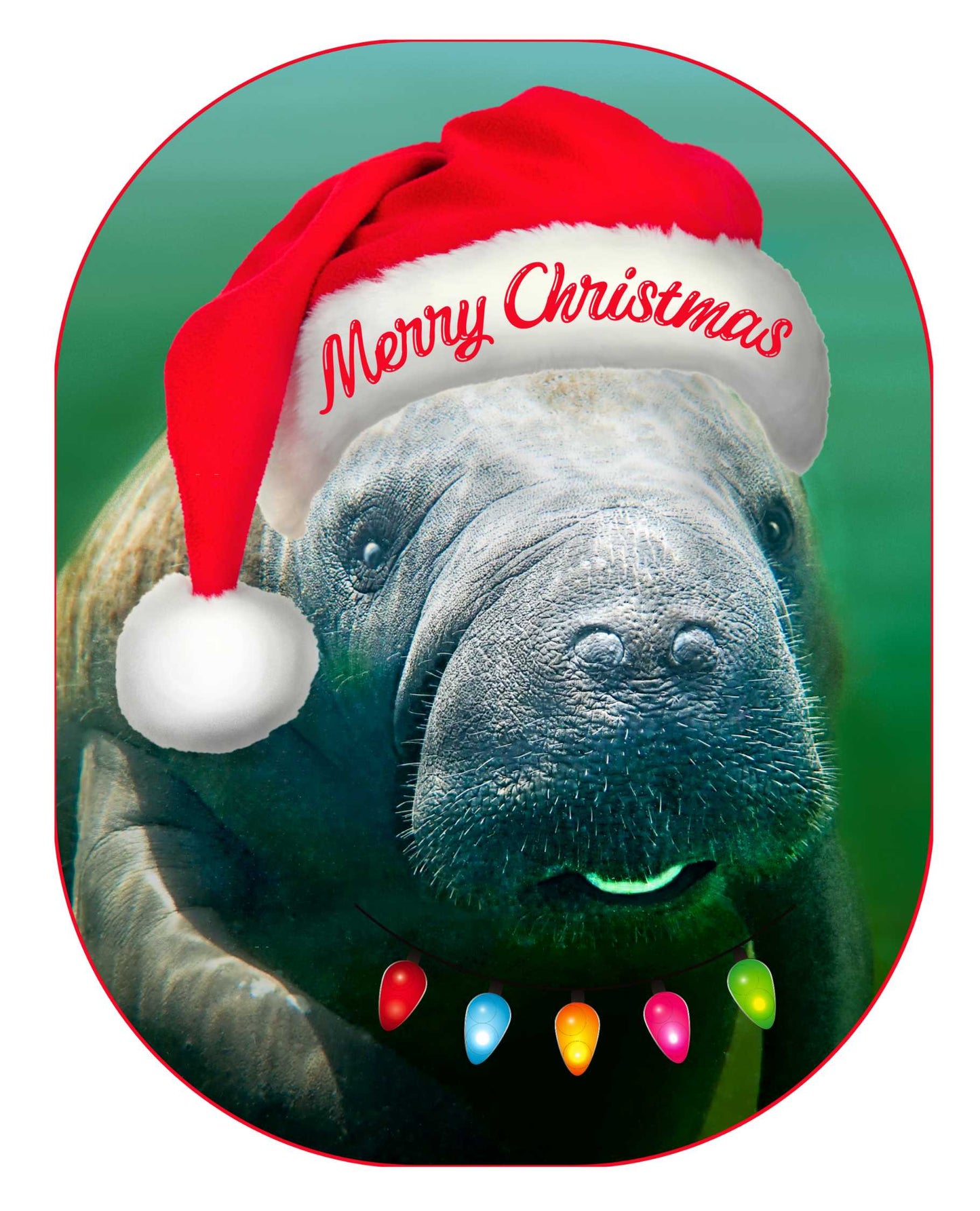 Funny Christmas Manatee Long Sleeve T-Shirt — Holiday Manatee Tee