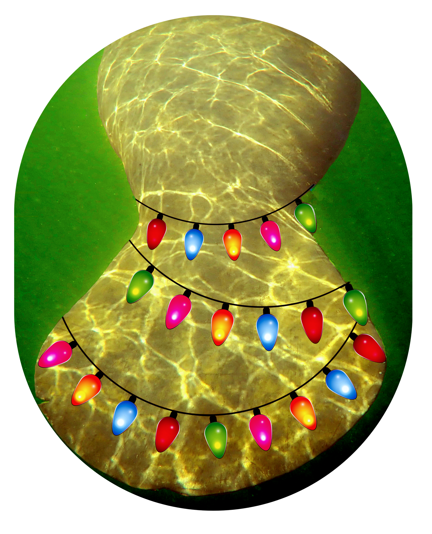 Funny Christmas Manatee Long Sleeve T-Shirt — Holiday Manatee Tee